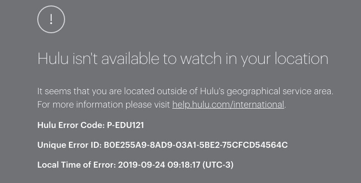 Hulu isn’t available to watch in your location