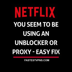 You Seem to be Using an Unblocker or Proxy Netflix Fix