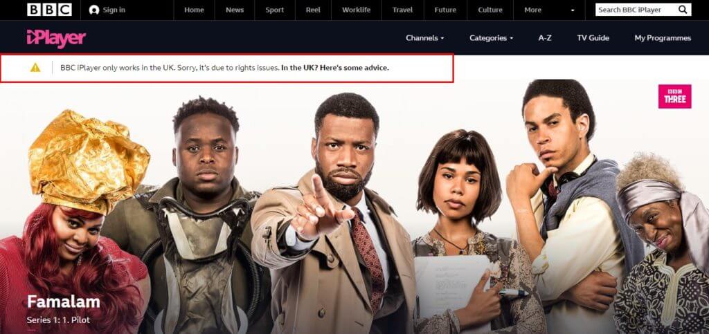 bbc iplayer only works in the uk